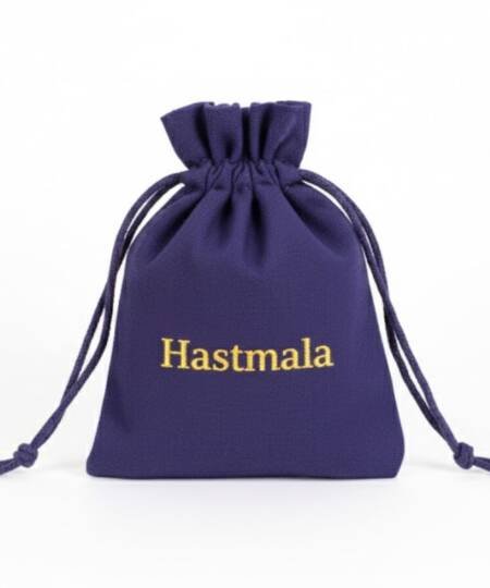 100 Blue Cotton Drawstring Pouches – Custom Logo Packaging by Hastmala
