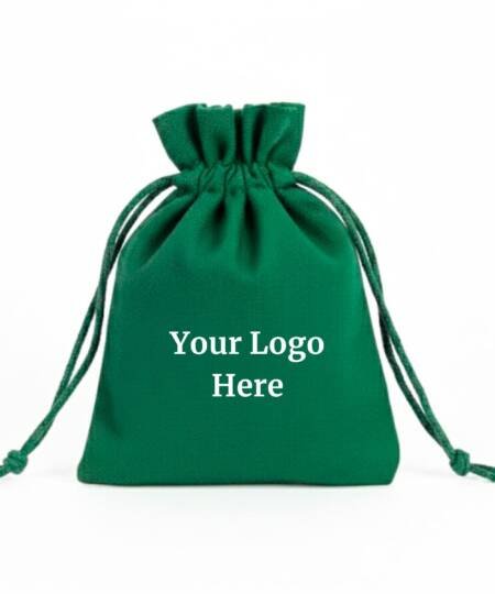 Emerald Isle Cotton Drawstring Pouches with Custom Logo - 100 Pcs