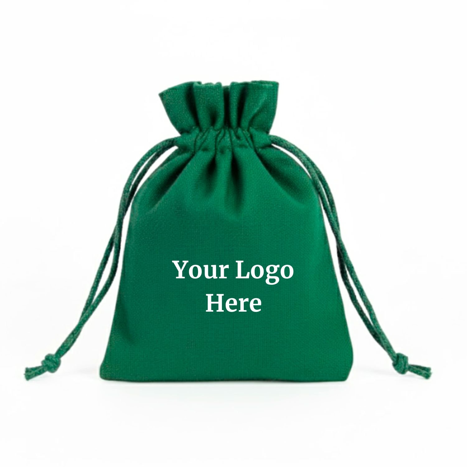 Emerald Isle Cotton Drawstring Pouches with Custom Logo - 100 Pcs
